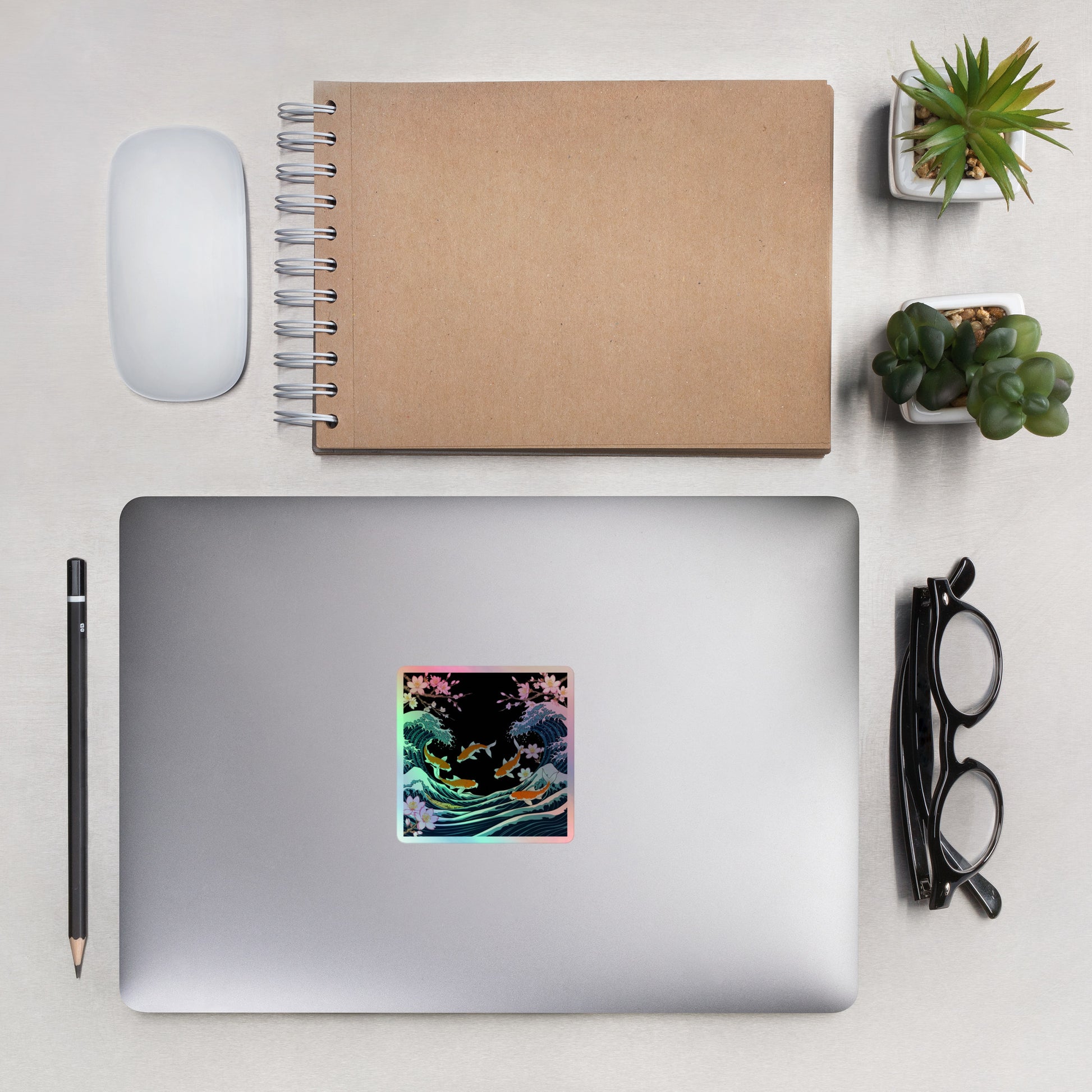 KOI RISING (3x3” Holographic Sticker)