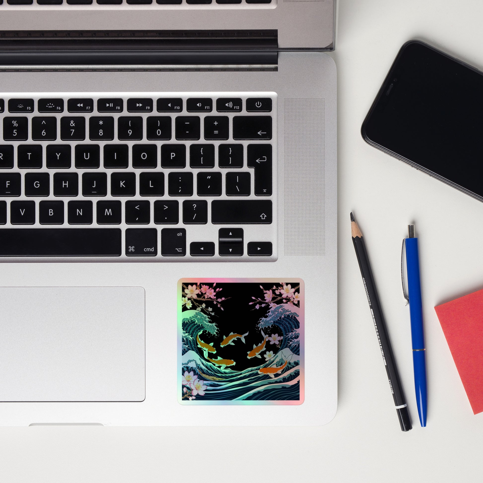 KOI RISING (3x3” Holographic Sticker)
