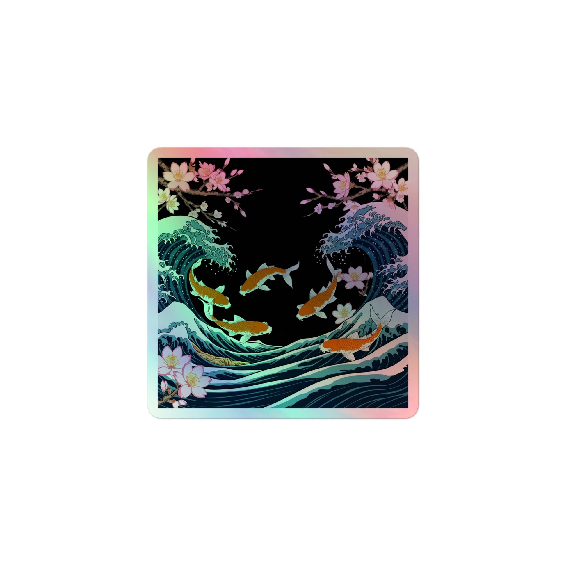 KOI RISING (3x3” Holographic Sticker)