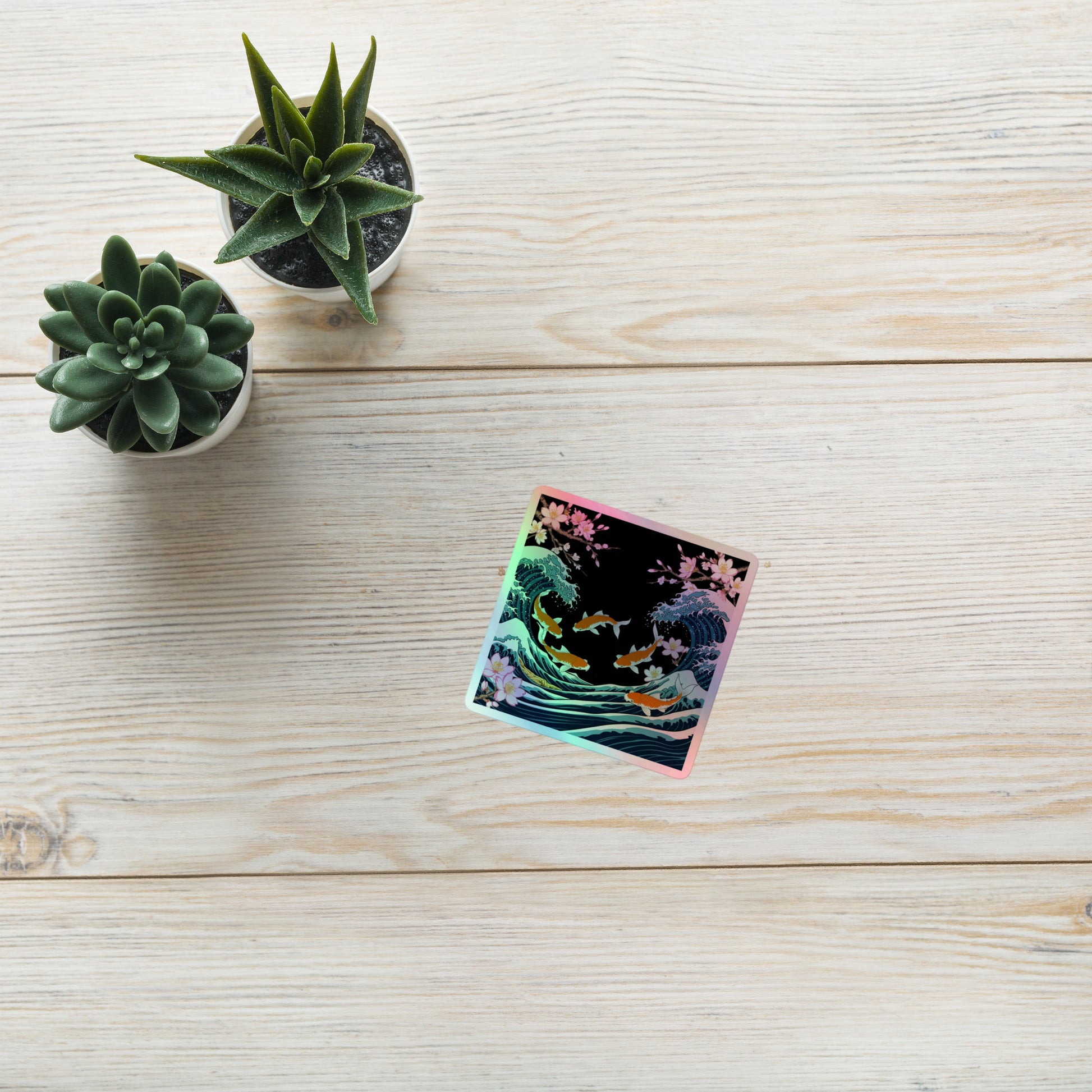 KOI RISING (3x3” Holographic Sticker)