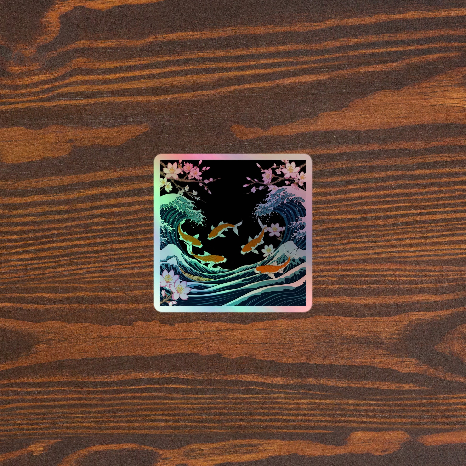 KOI RISING (3x3” Holographic Sticker)