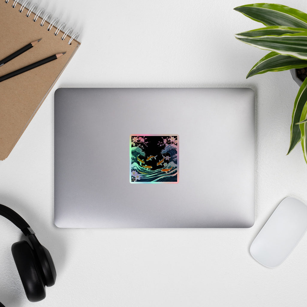 KOI RISING (3x3” Holographic Sticker)